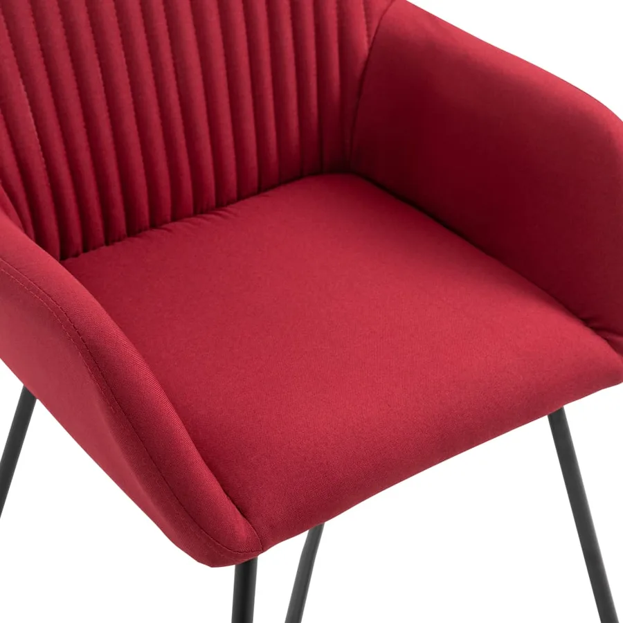 Chaises à manger lot de 6 rouge bordeaux tissu - 6