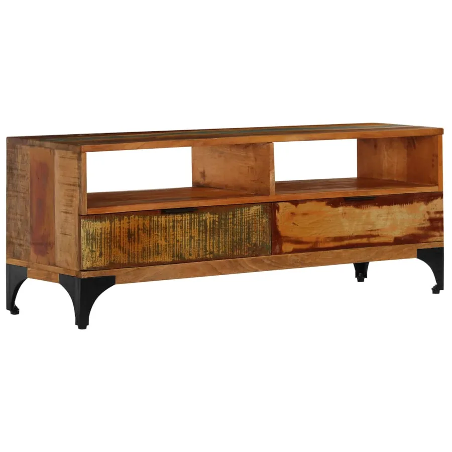 Meuble TV 118x35x45 cm Bois de récupération massif - 10