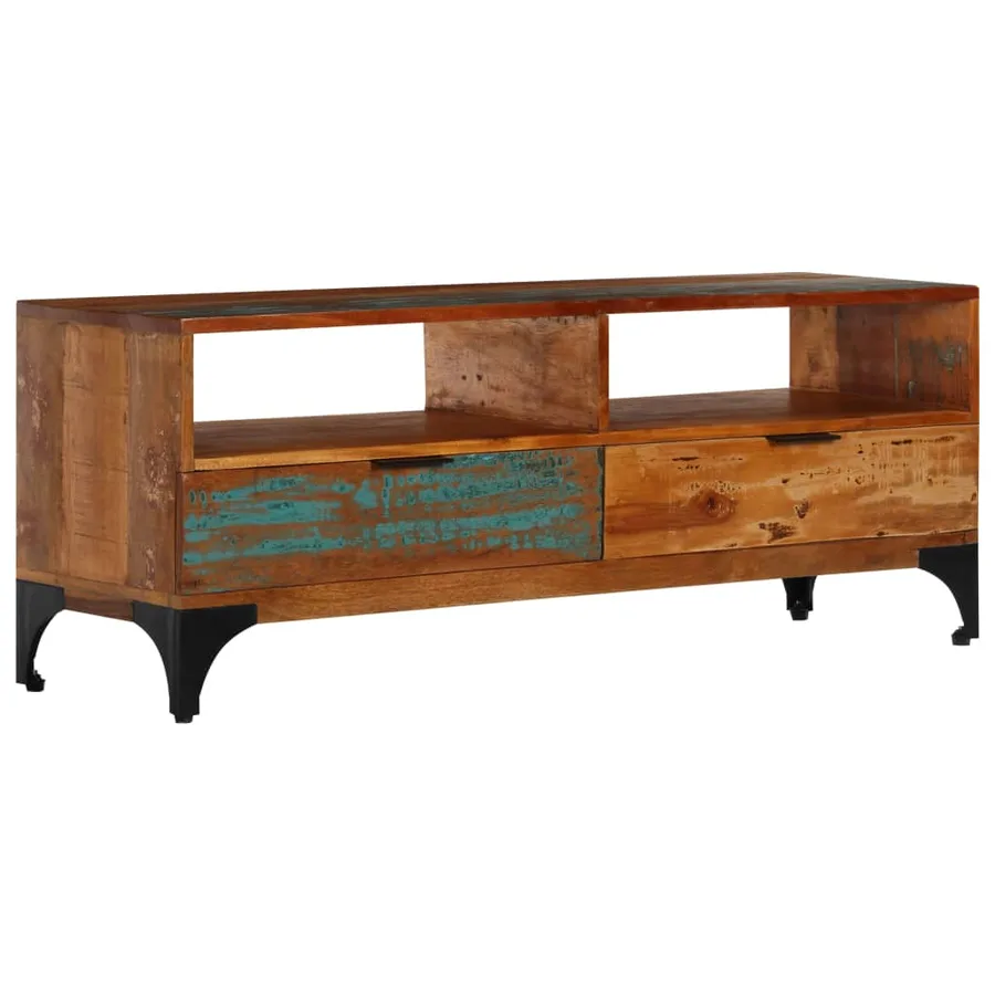 Meuble TV 118x35x45 cm Bois de récupération massif - 13