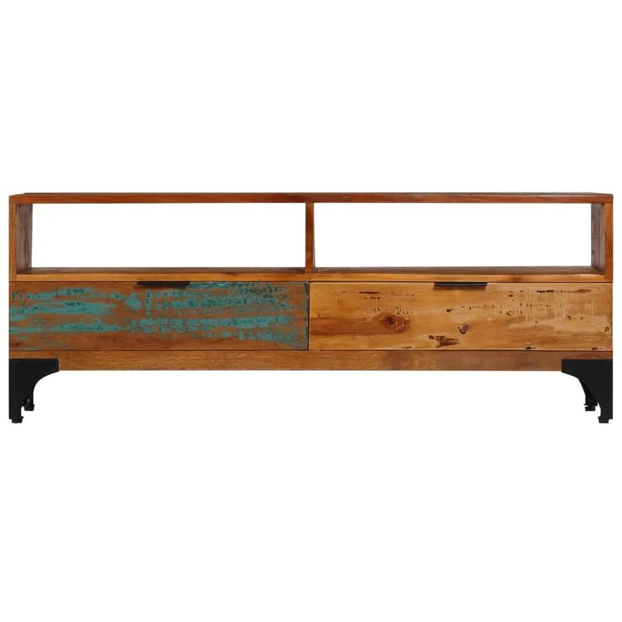 Meuble TV 118x35x45 cm Bois de récupération massif - 2