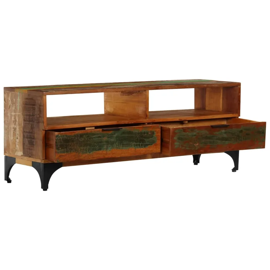Meuble TV 118x35x45 cm Bois de récupération massif - 3