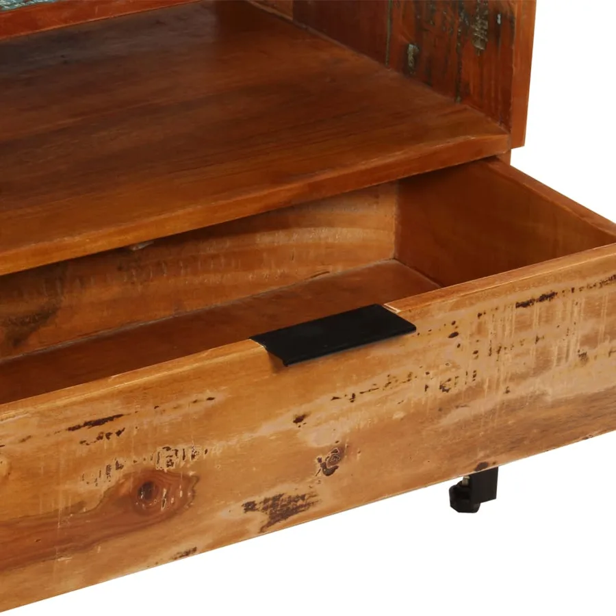 Meuble TV 118x35x45 cm Bois de récupération massif - 4