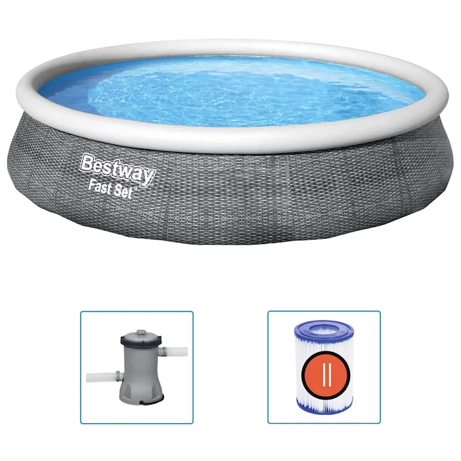 Bestway Ensemble de piscine gonflable Fast Set avec pompe 396x84 cm - 2