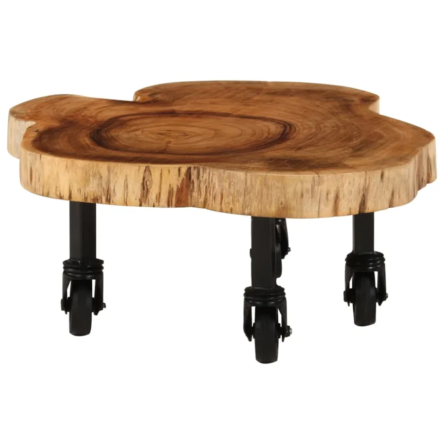 Table basse bois d'acacia massif 60x55x25 cm - 11