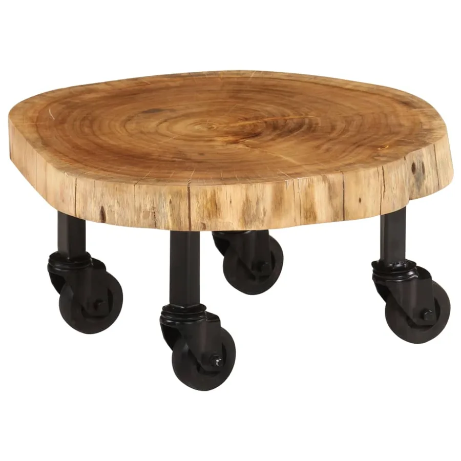 Table basse bois d'acacia massif 60x55x25 cm - 2