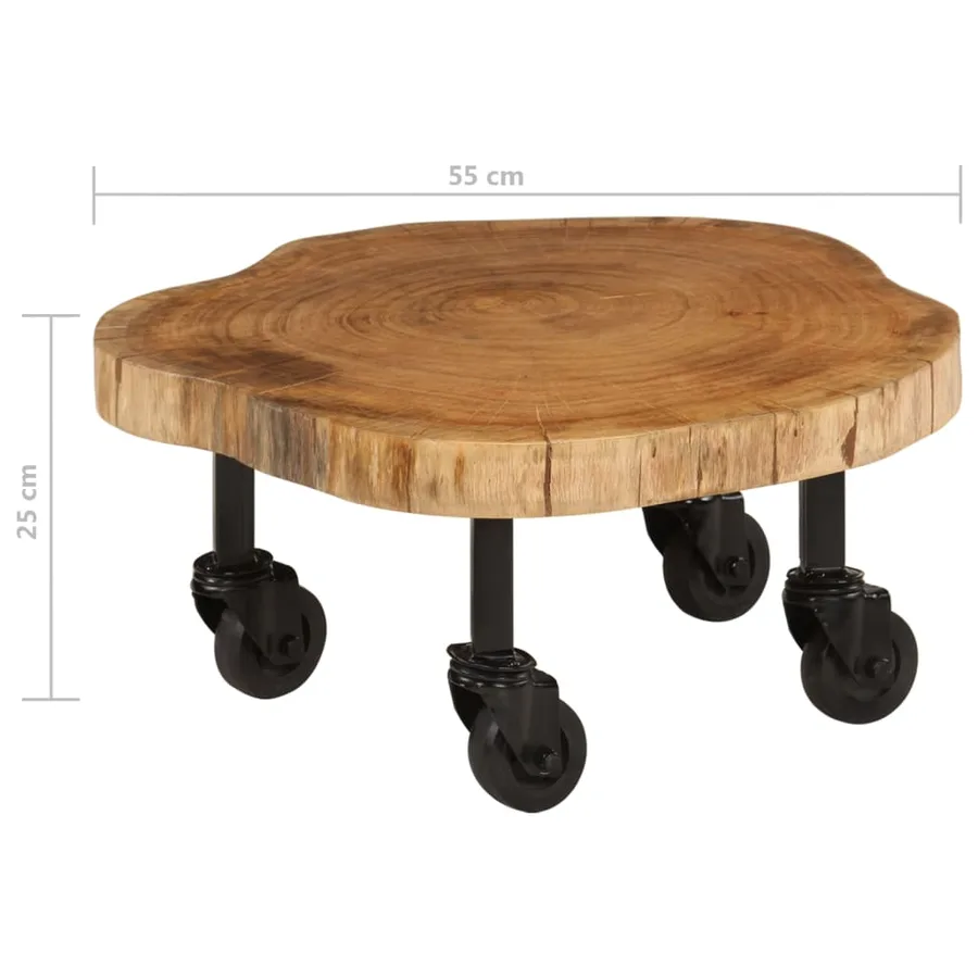 Table basse bois d'acacia massif 60x55x25 cm - 7