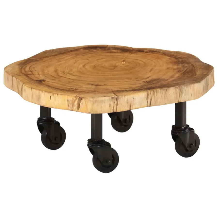 Table basse bois d'acacia massif 60x55x25 cm - 9