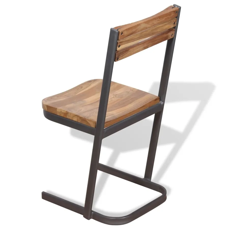 Chaises à manger lot de 2 bois de teck massif - 8