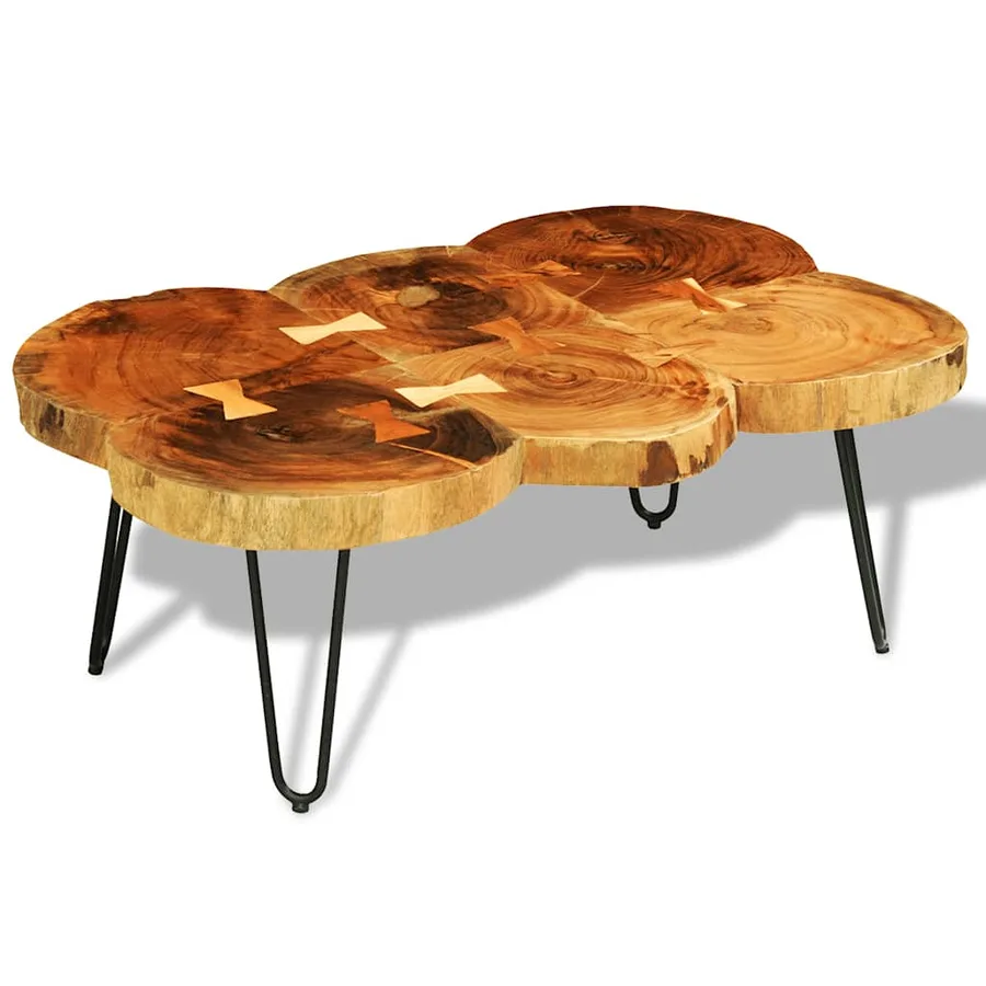 Table basse 35 cm 6 troncs Bois - 10