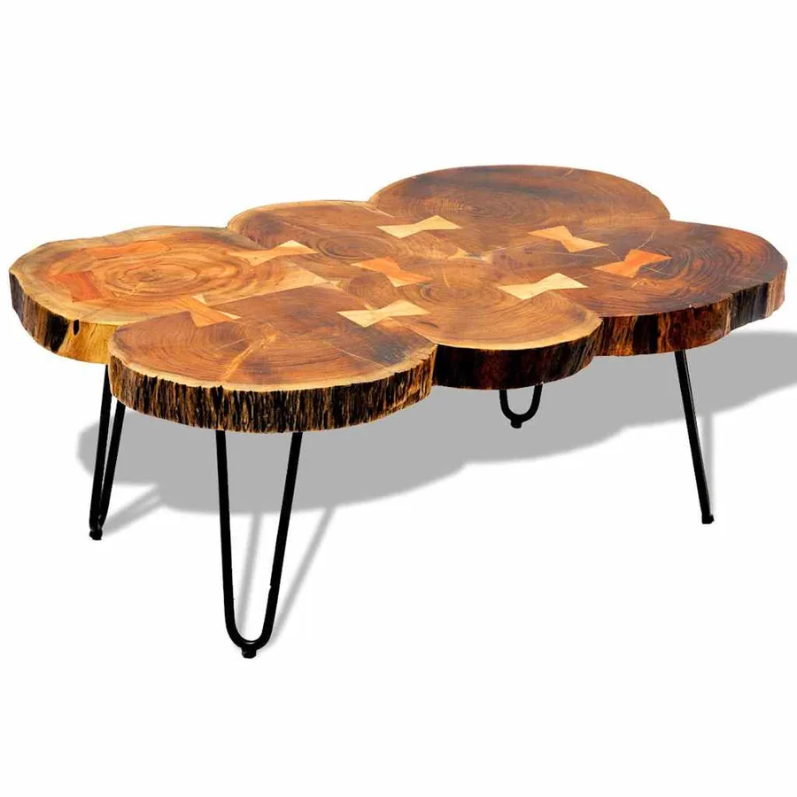 Table basse 35 cm 6 troncs Bois - 13