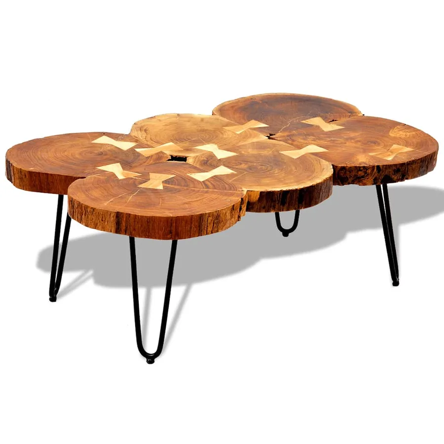 Table basse 35 cm 6 troncs Bois - 14