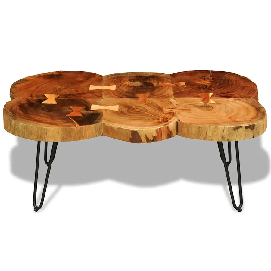 Table basse 35 cm 6 troncs Bois - 2