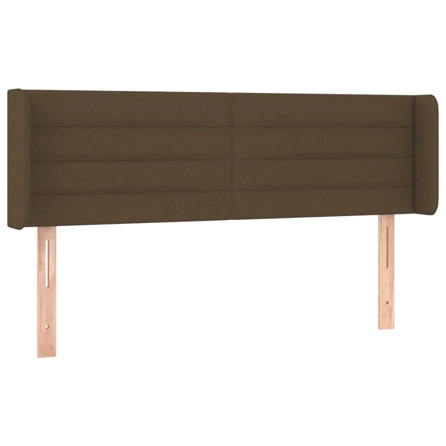 Tête de lit avec oreilles Marron Foncé 147x16x78/88 cm Tissu - 2