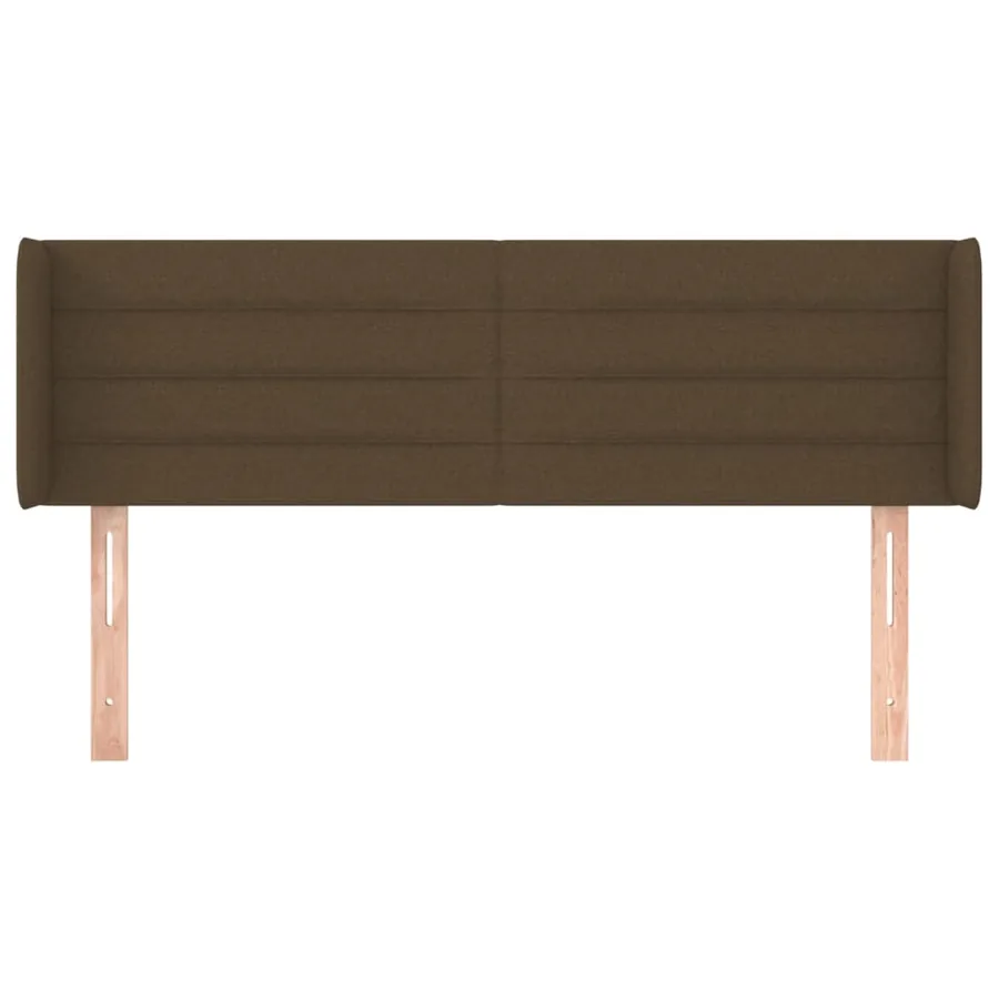 Tête de lit avec oreilles Marron Foncé 147x16x78/88 cm Tissu - 3