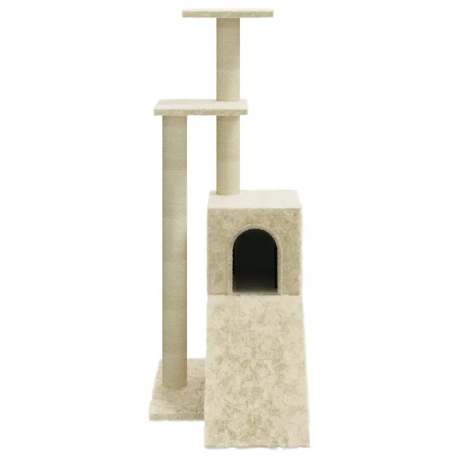 Arbre à chat avec griffoirs en sisal Crème 92 cm - 5