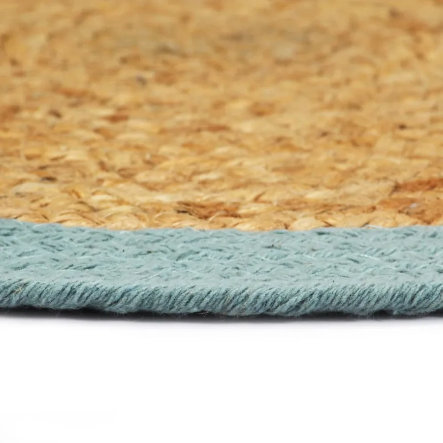 Napperons 6 pcs Naturel et vert 38 cm Jute et coton - 3