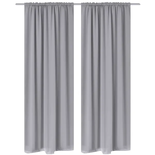 Rideaux occultants à fentes 2 pcs Gris 135 x 245 cm