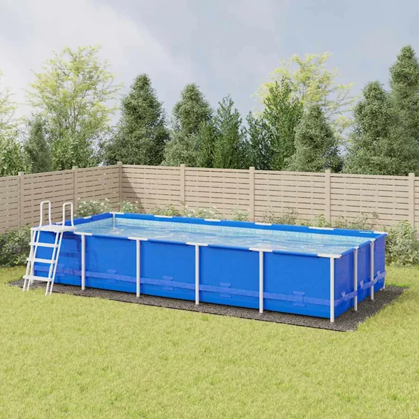 Bâche de piscine gris clair 999x500 cm géotextile polyester