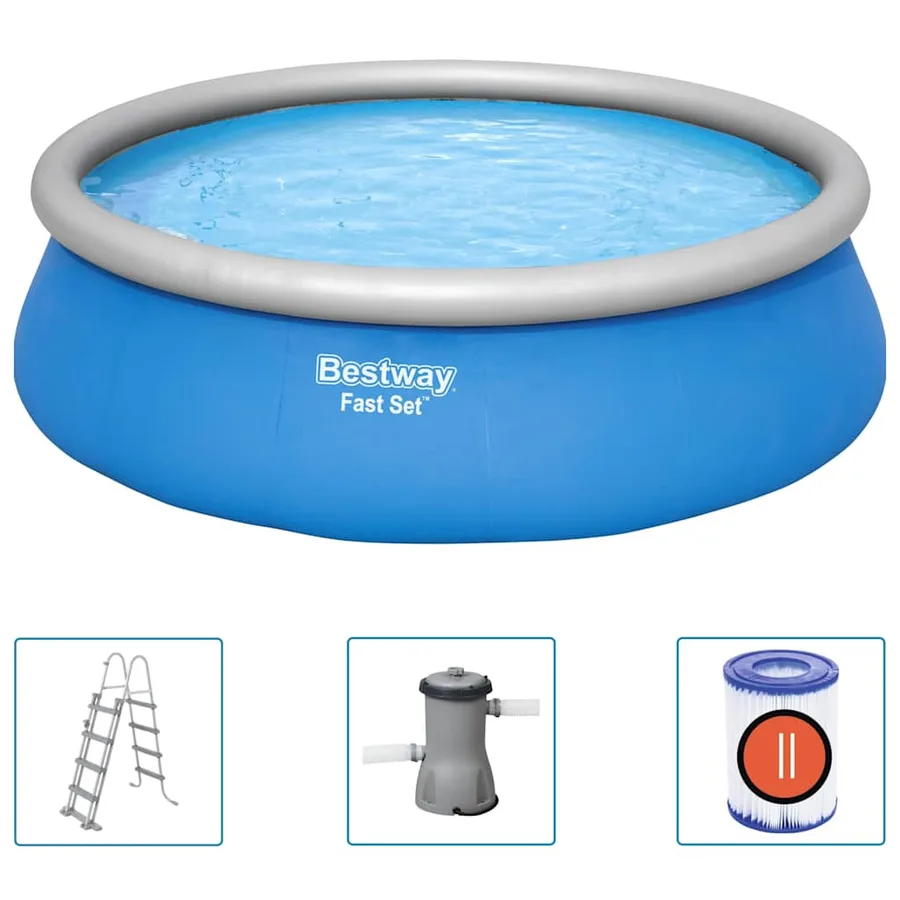Bestway Ensemble de piscine gonflable ronde Fast Set 457x122 cm - 2