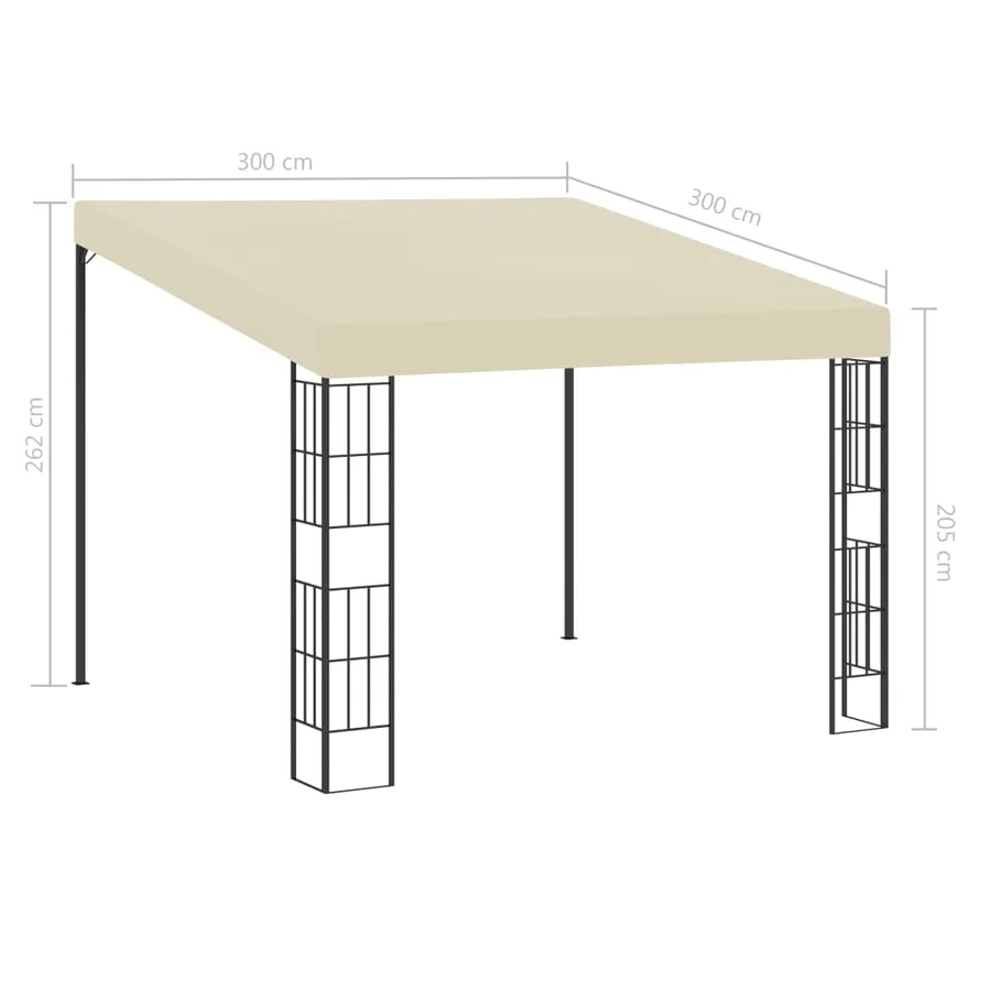 Belvédère mural 3x3 m Crème Tissu - 6