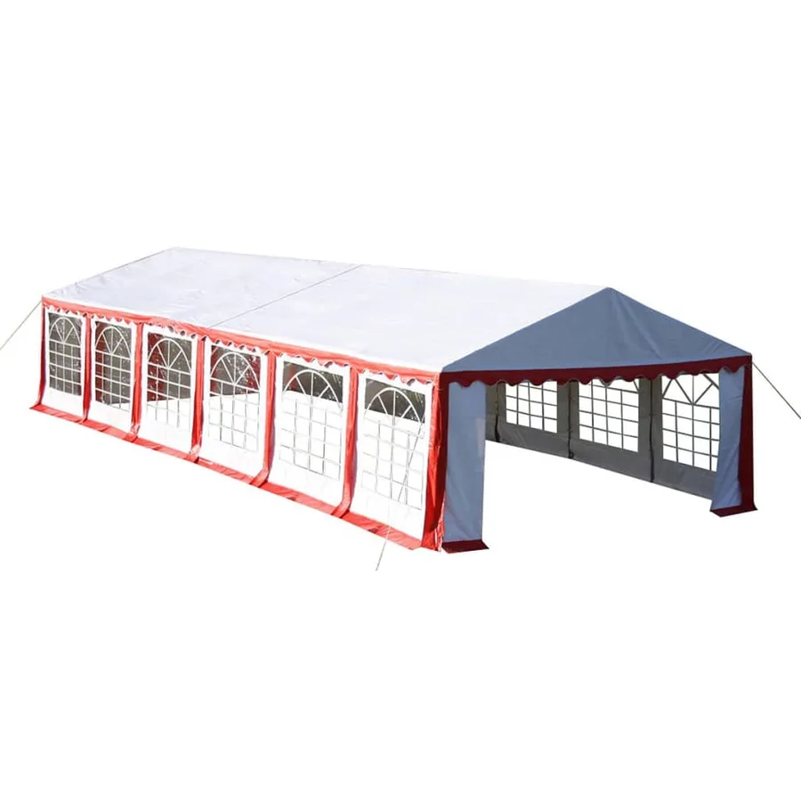 Toile de rechange pour tente de réception 12 x 6 m en rouge et blanc - 2