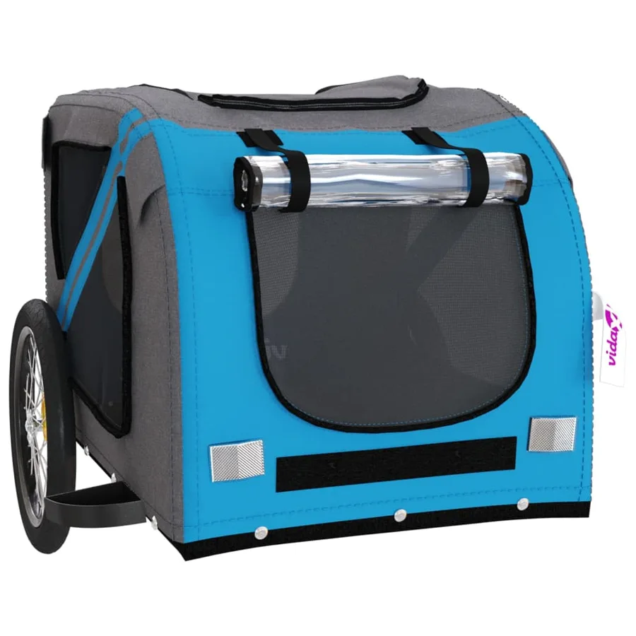 Remorque de vélo pour animaux de compagnie bleu et gris - 5
