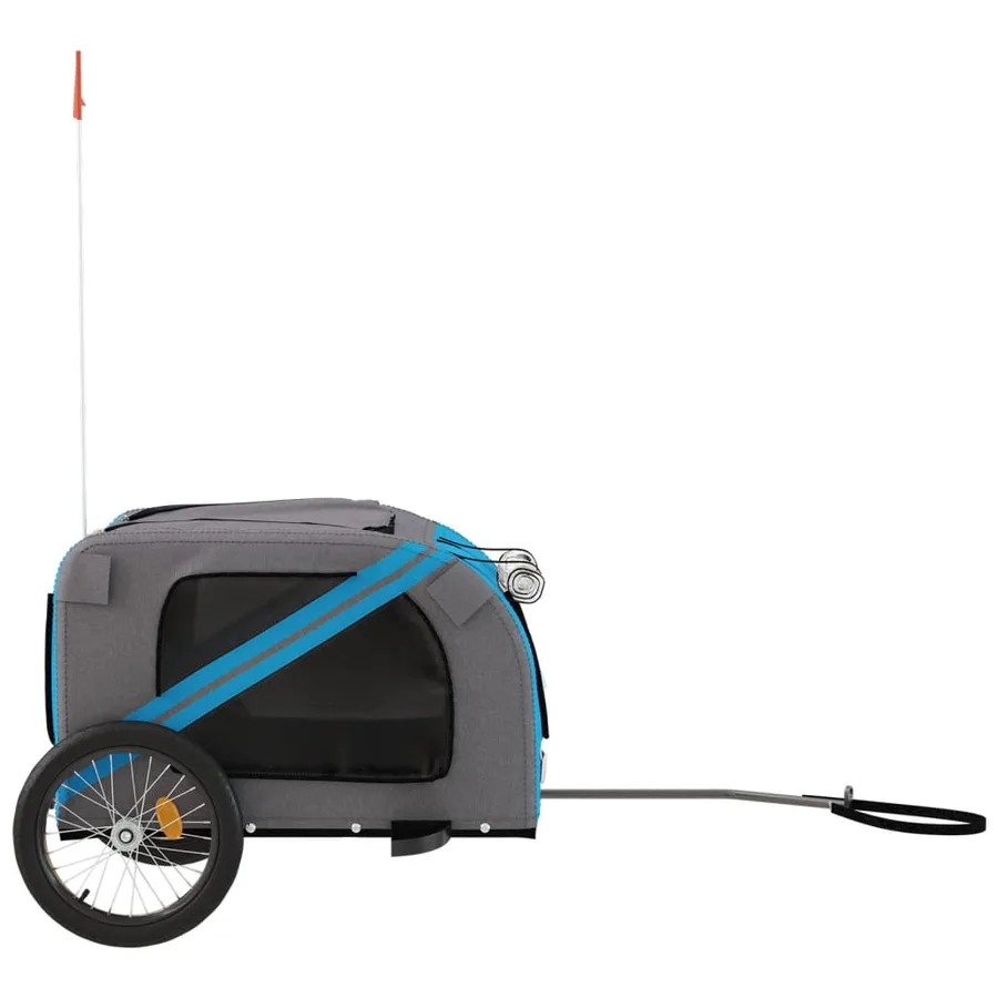 Remorque de vélo pour animaux de compagnie bleu et gris - 6