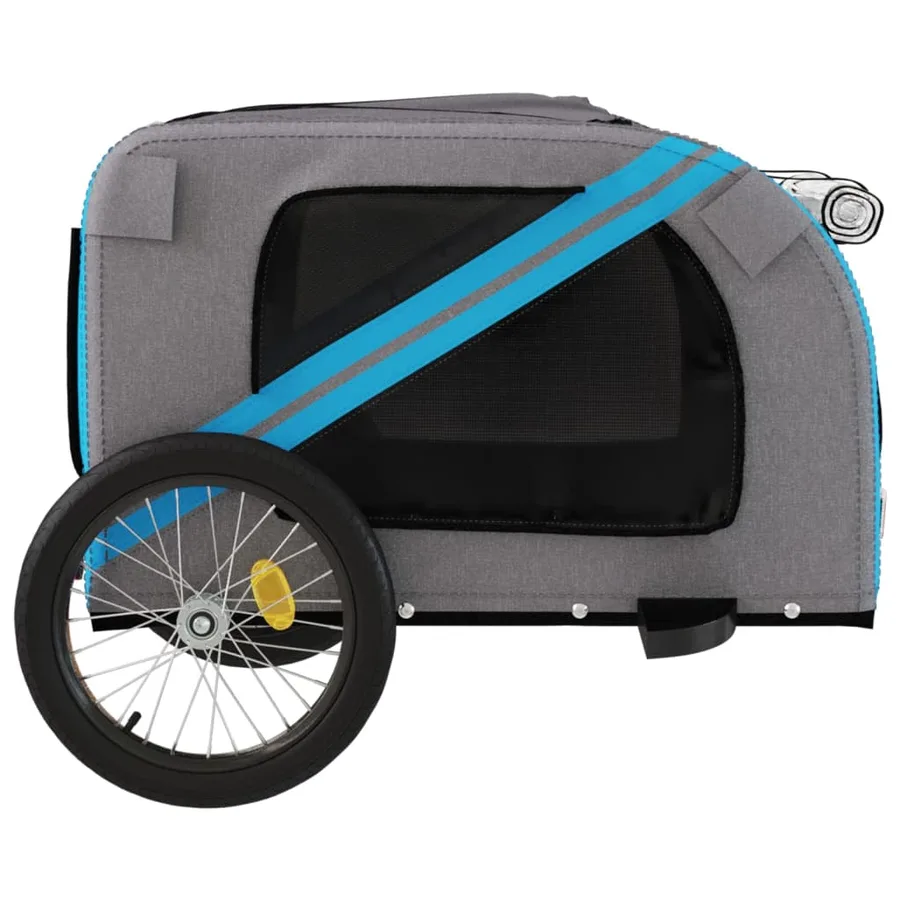 Remorque de vélo pour animaux de compagnie bleu et gris - 7