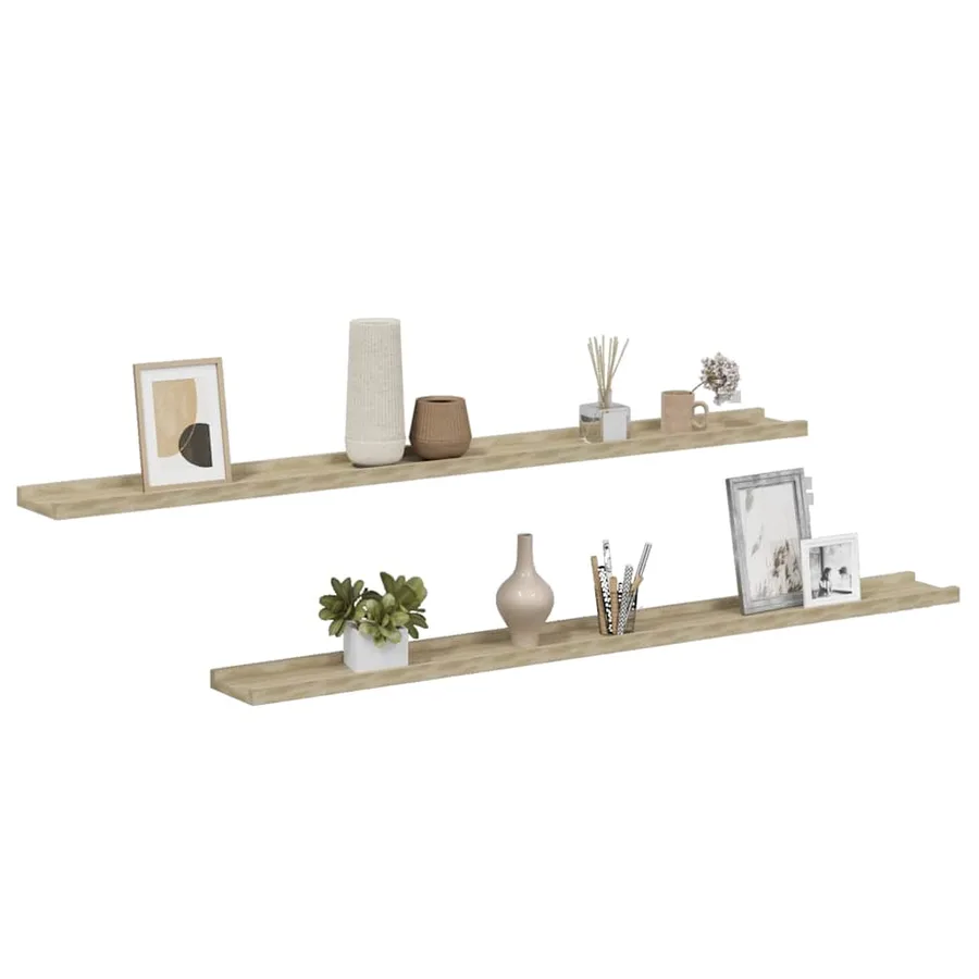 Étagères murales 2 pcs chêne sonoma 115x9x3 cm - 4