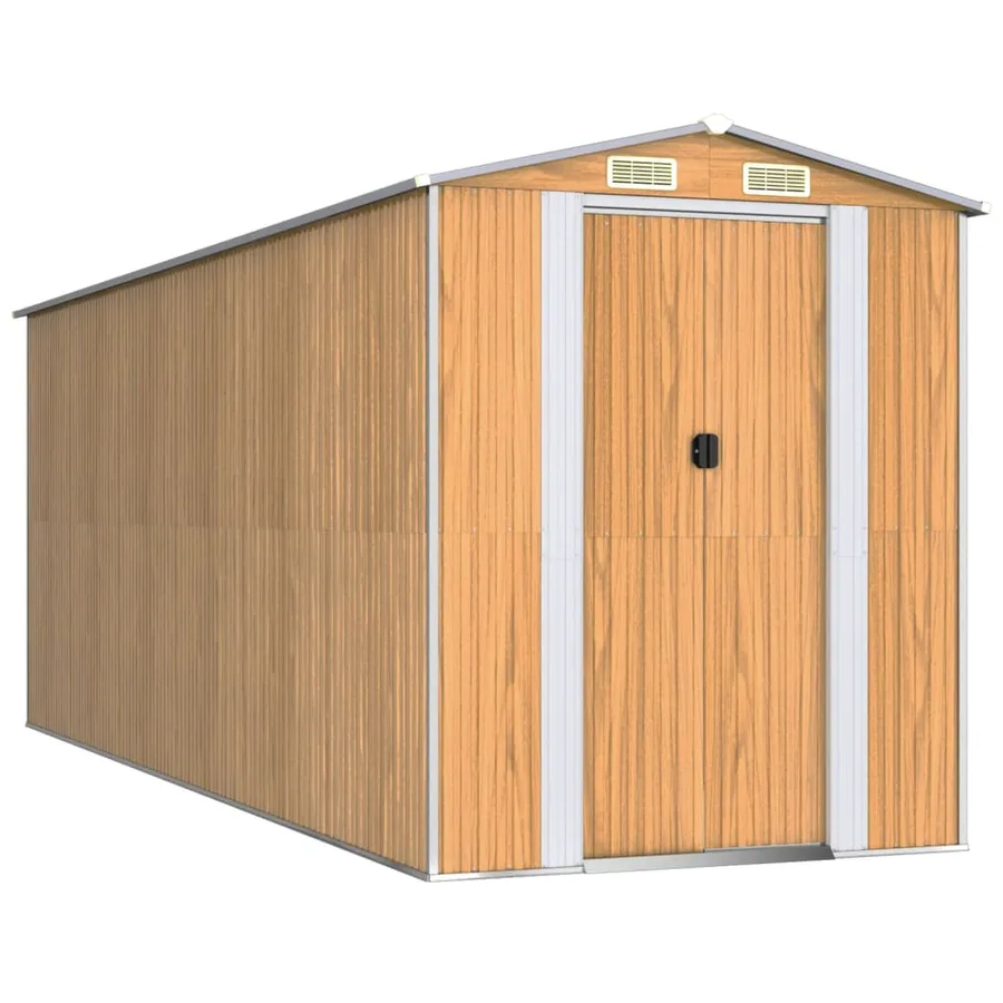Abri de jardin Marron clair 192x523x223 cm Métal galvanisé - 2