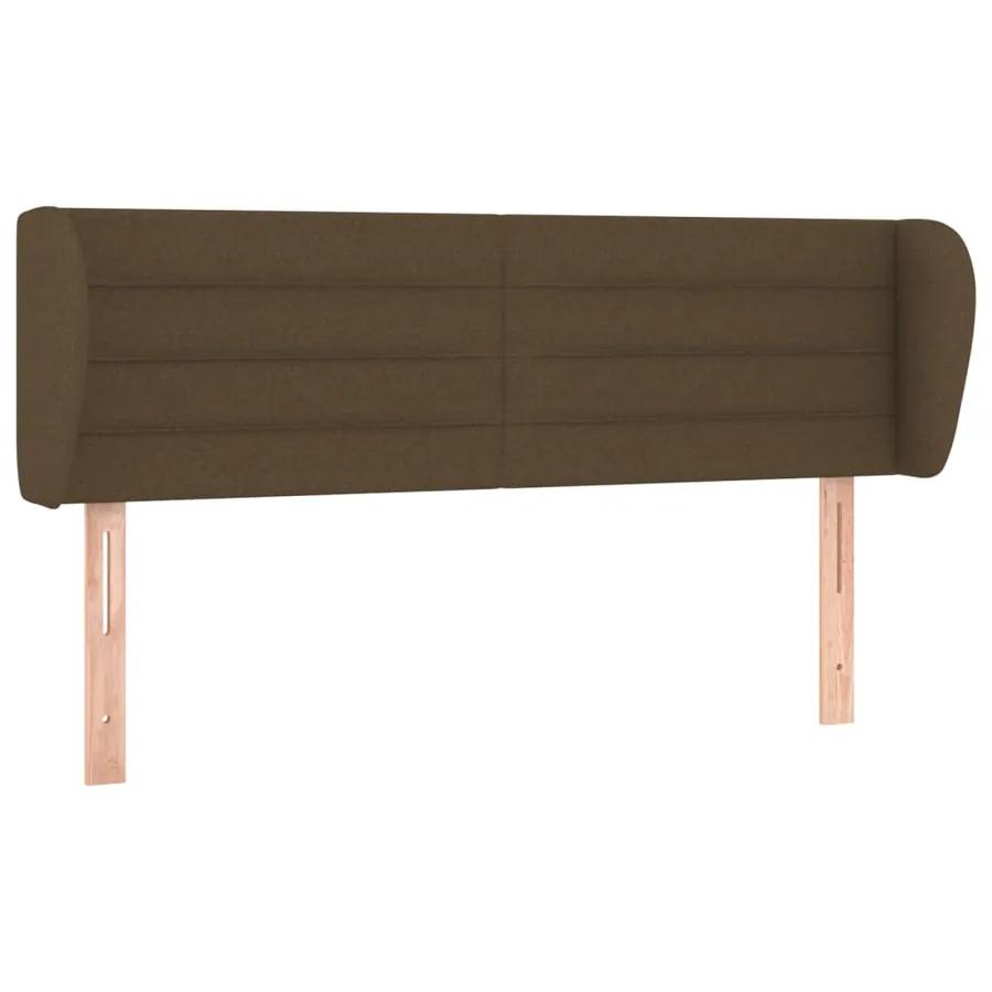 Tête de lit avec oreilles Marron foncé 147x23x78/88 cm Tissu - 2