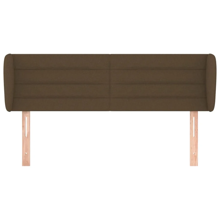 Tête de lit avec oreilles Marron foncé 147x23x78/88 cm Tissu - 3