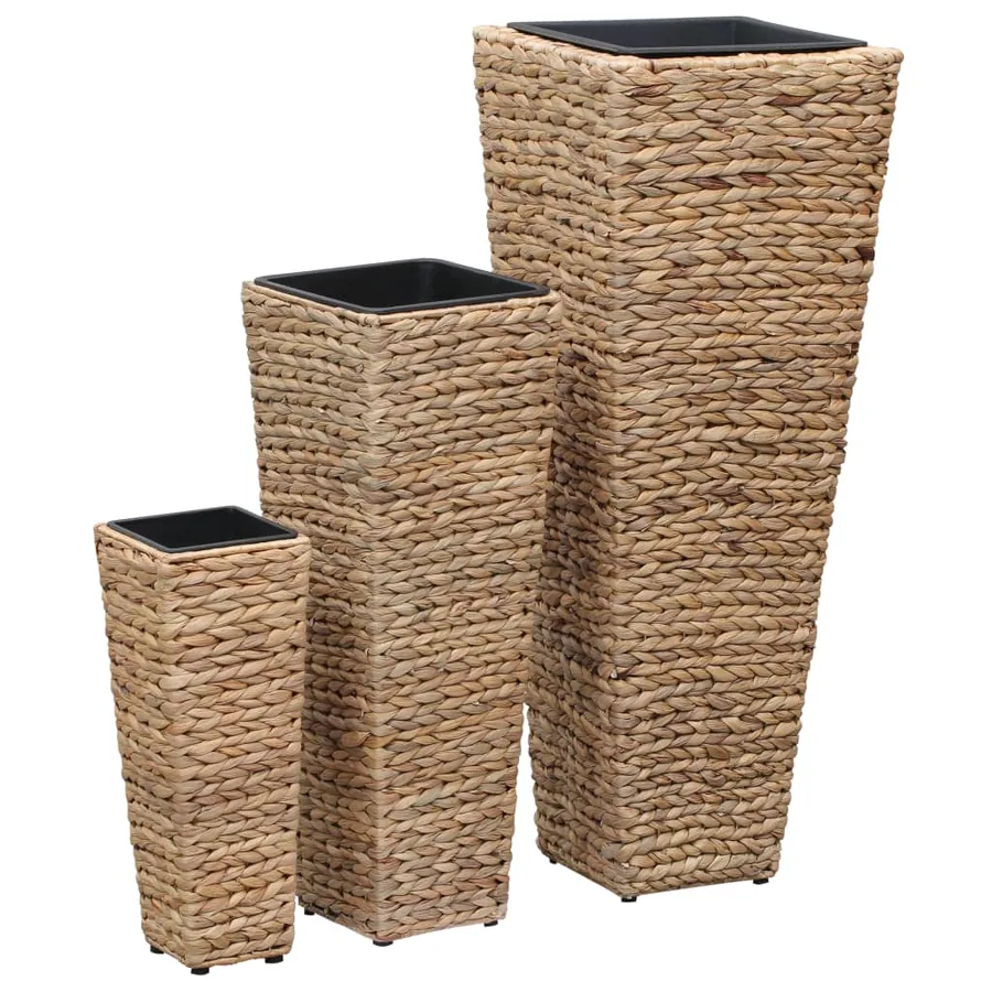 Lits surélevés 3 pcs Jacinthe d'eau Marron