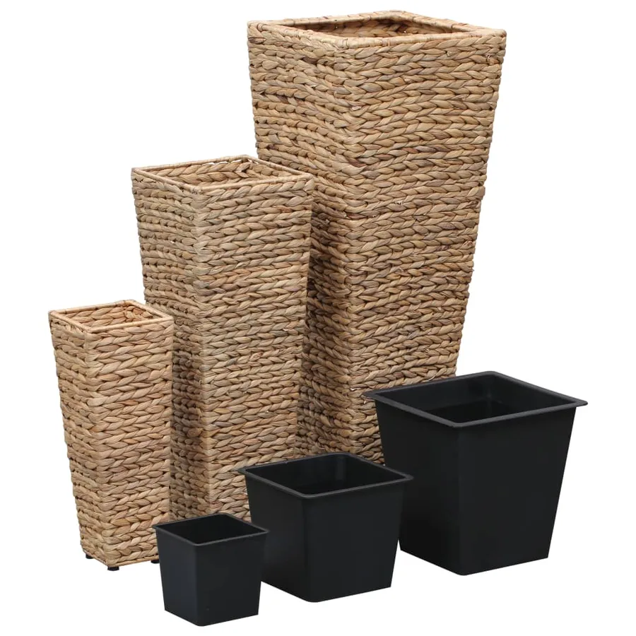 Lits surélevés 3 pcs Jacinthe d'eau Marron - 2