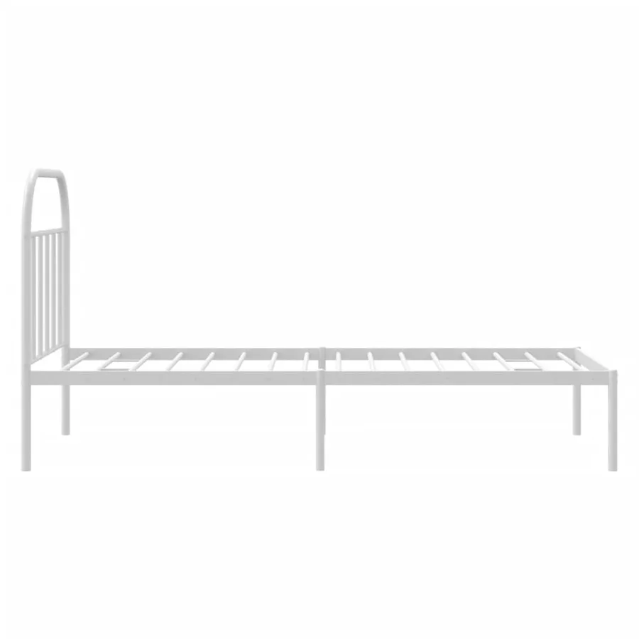 Cadre de lit métal sans matelas avec tête de lit blanc 90x200cm - 7
