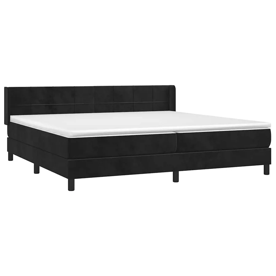 Sommier à lattes de lit et matelas Noir 200x200 cm Velours - 3