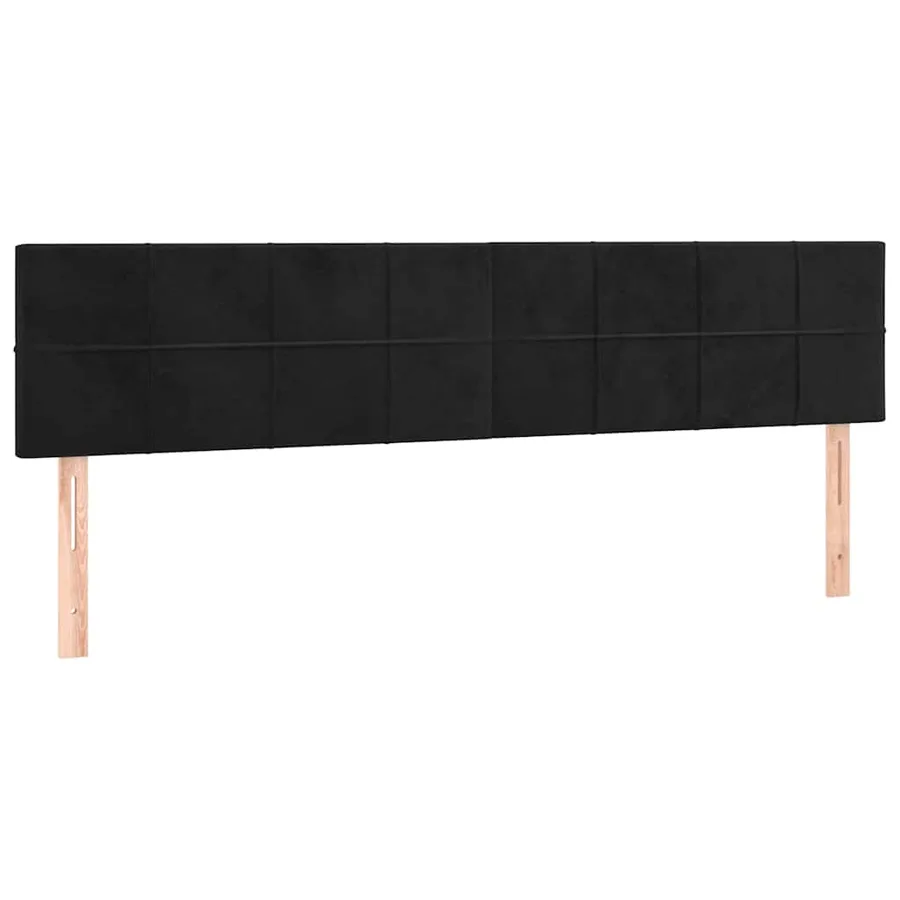 Sommier à lattes de lit et matelas Noir 200x200 cm Velours - 6