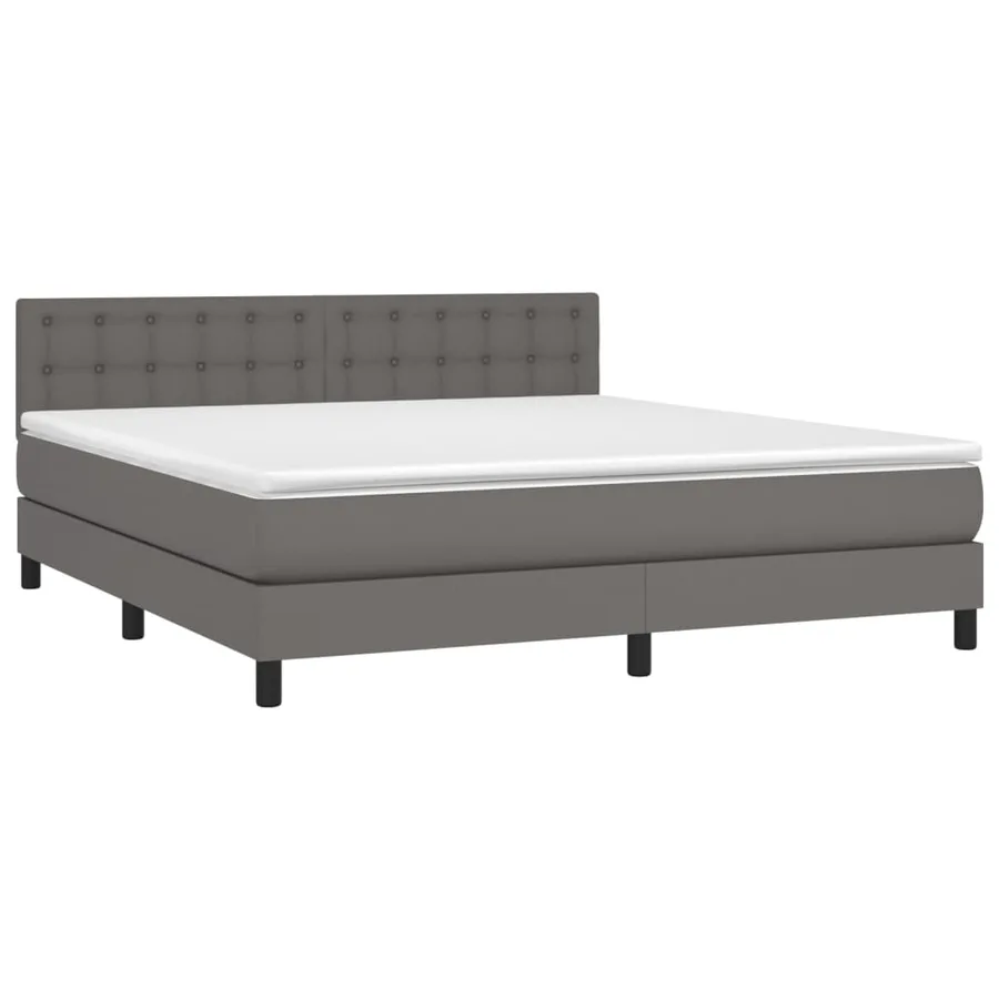 Sommier à lattes de lit avec matelas et LED Gris 160x200 cm - 3