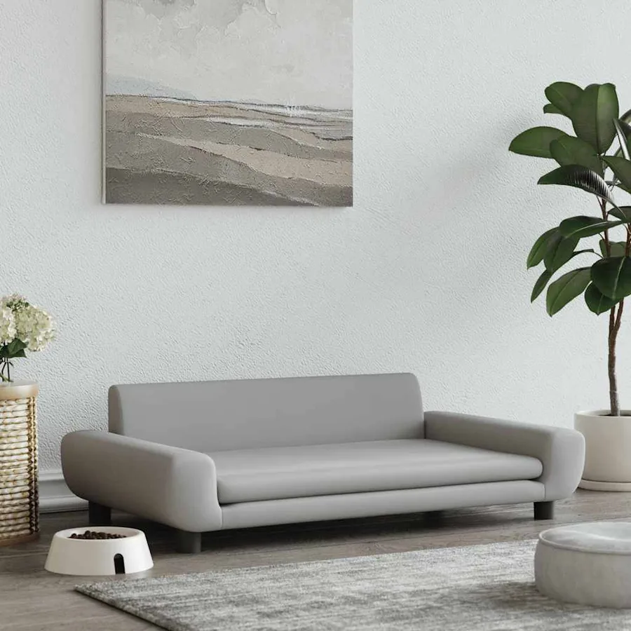 Lit pour chien gris clair 100x54x33 cm velours
