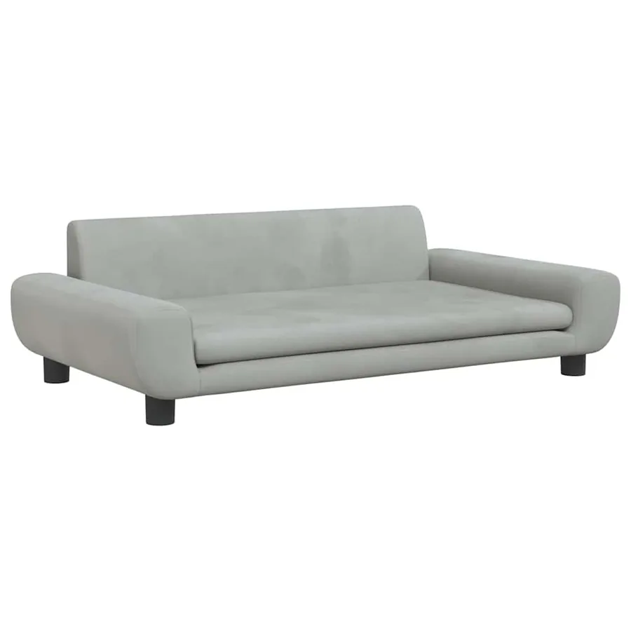Lit pour chien gris clair 100x54x33 cm velours - 2