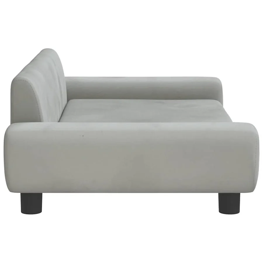Lit pour chien gris clair 100x54x33 cm velours - 4