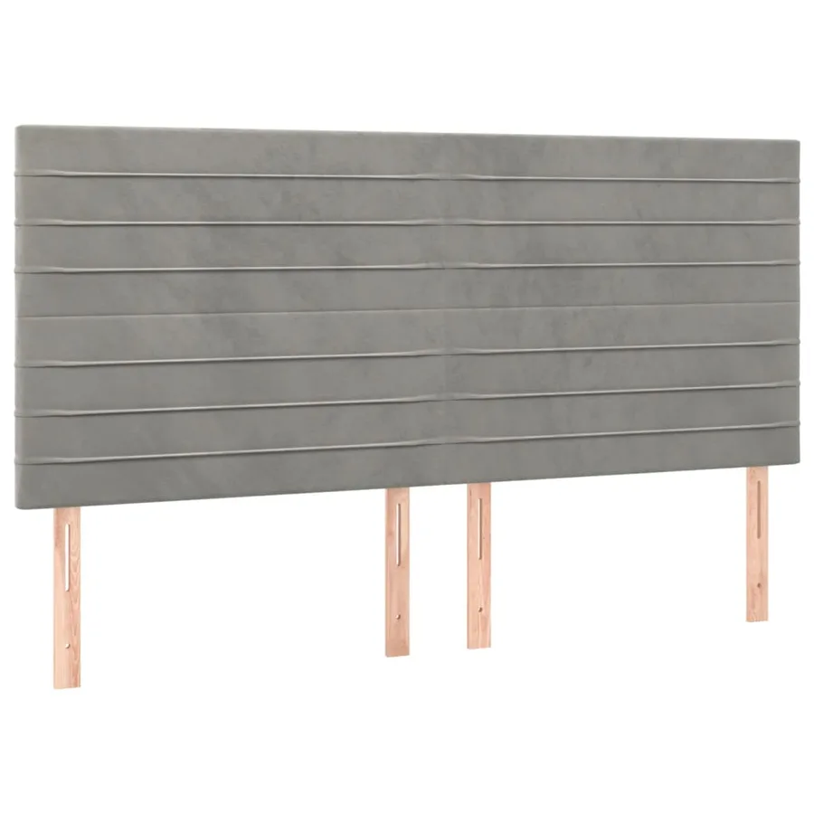 Cadre de lit sans matelas gris clair 160x200 cm velours - 8