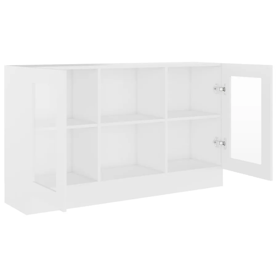 Armoire à vitrine Blanc 120x30,5x70 cm Bois d'ingénierie - 4