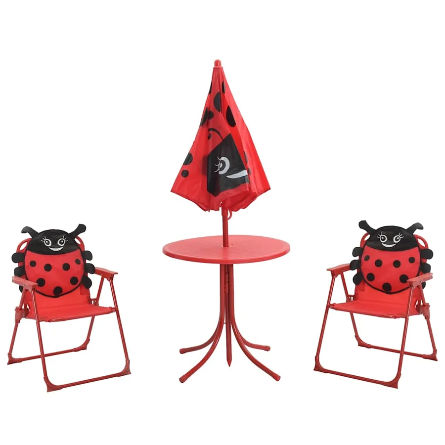 Jeu de bistro avec parasol pour enfants 3 pcs Rouge - 2
