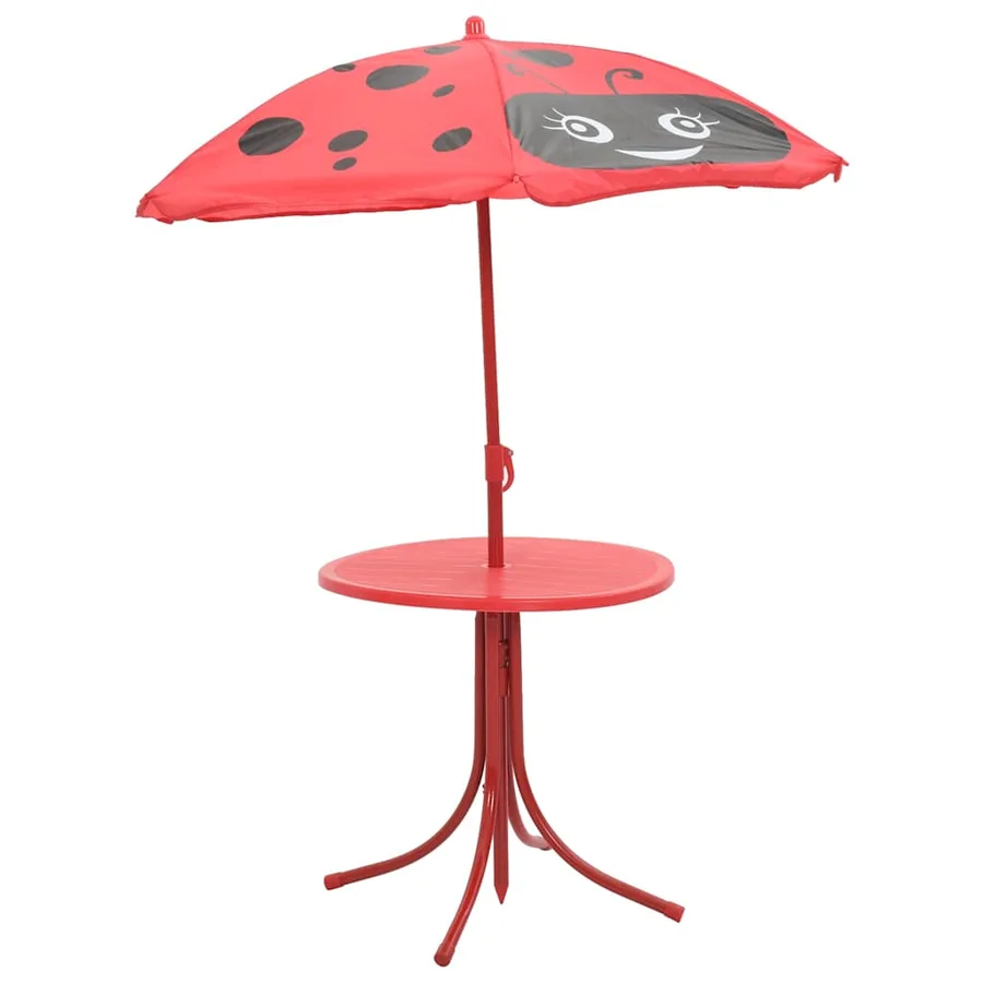 Jeu de bistro avec parasol pour enfants 3 pcs Rouge - 5