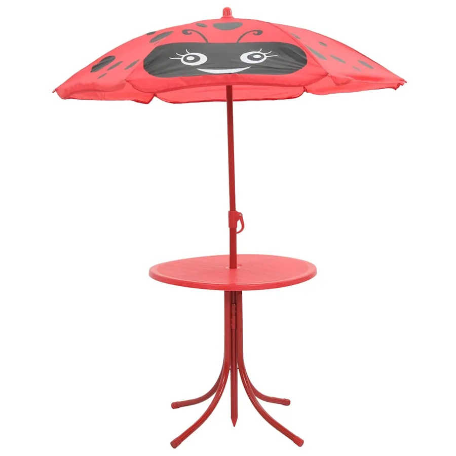 Jeu de bistro avec parasol pour enfants 3 pcs Rouge - 6