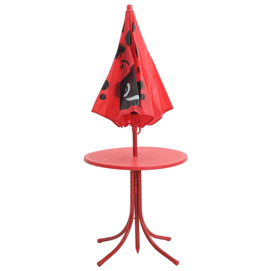 Jeu de bistro avec parasol pour enfants 3 pcs Rouge - 7