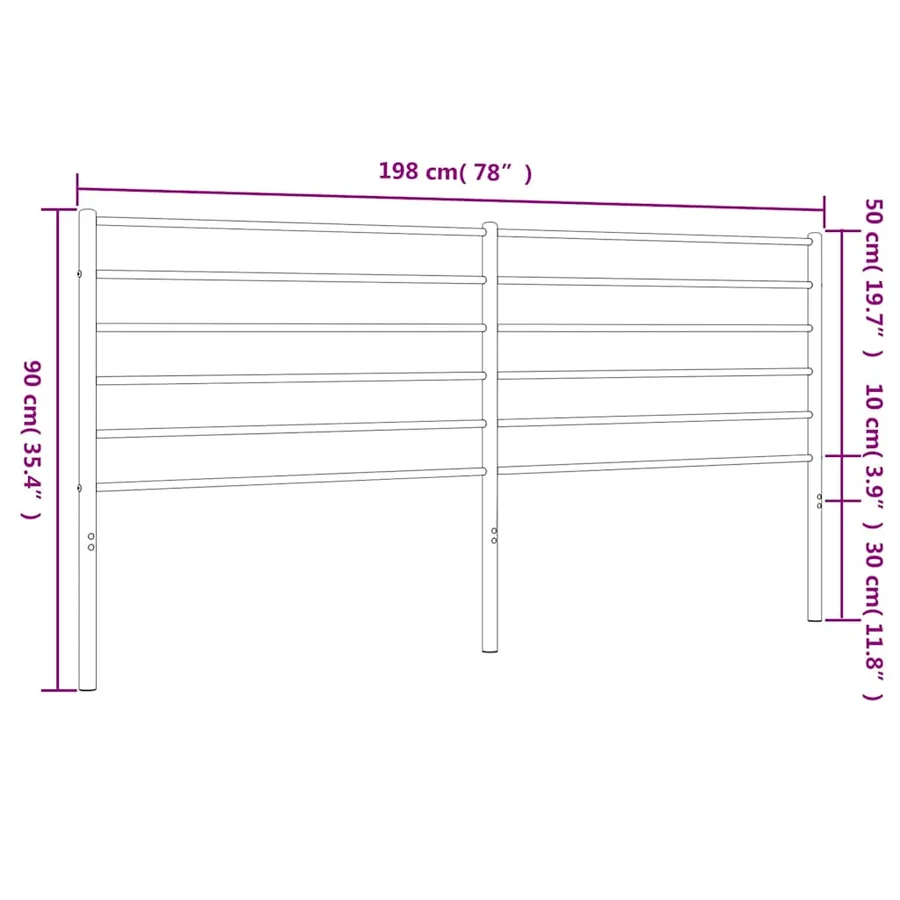 Tête de lit de remplacement métal blanc 193 cm - 7