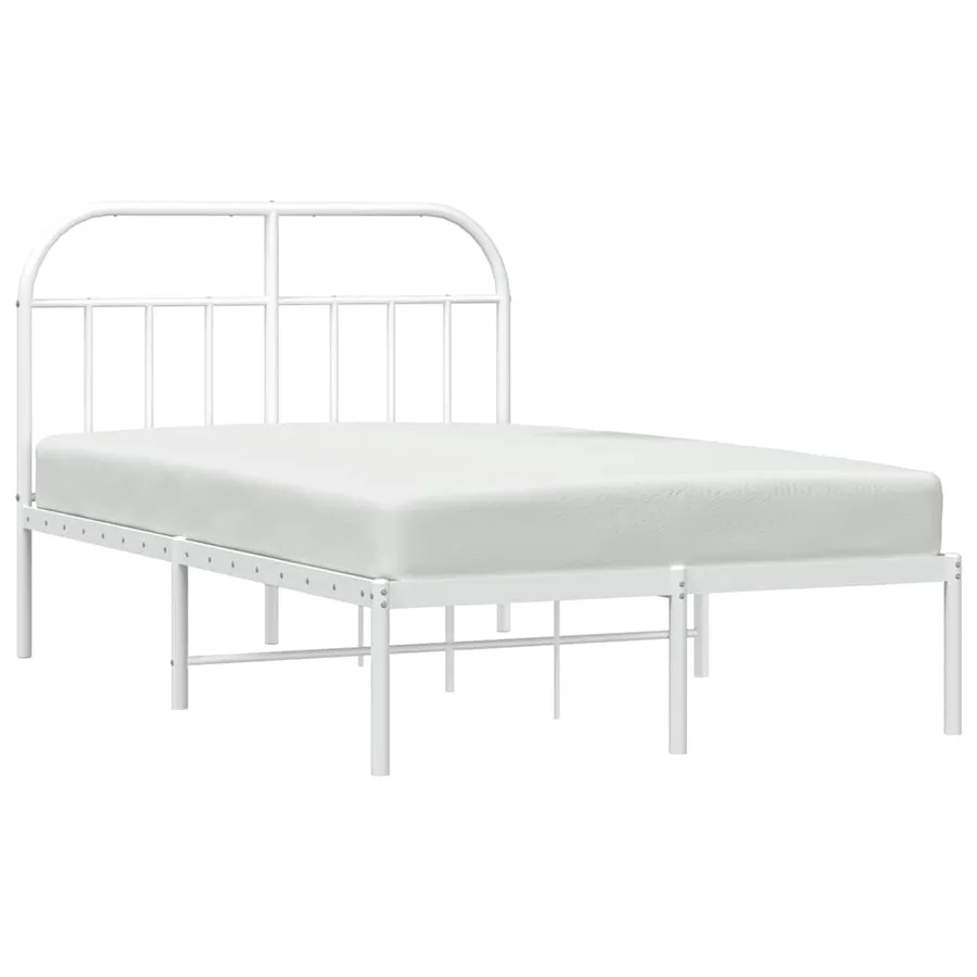 Cadre de lit métal sans matelas et tête de lit blanc 120x200 cm - 5