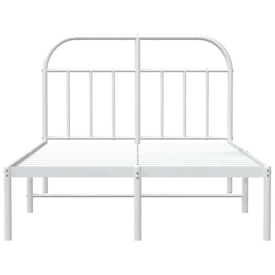Cadre de lit métal sans matelas et tête de lit blanc 120x200 cm - 6
